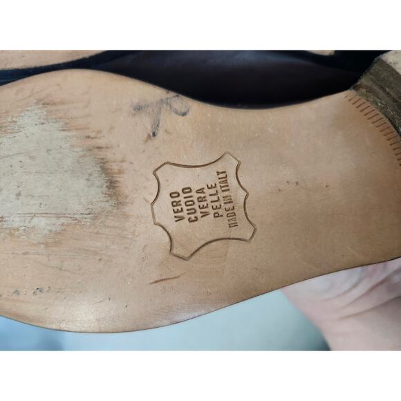 Vintage Stanley Blacker 7.5 Brown Loafer Made In Italy Wingtip Oxford - Picture 10 of 12